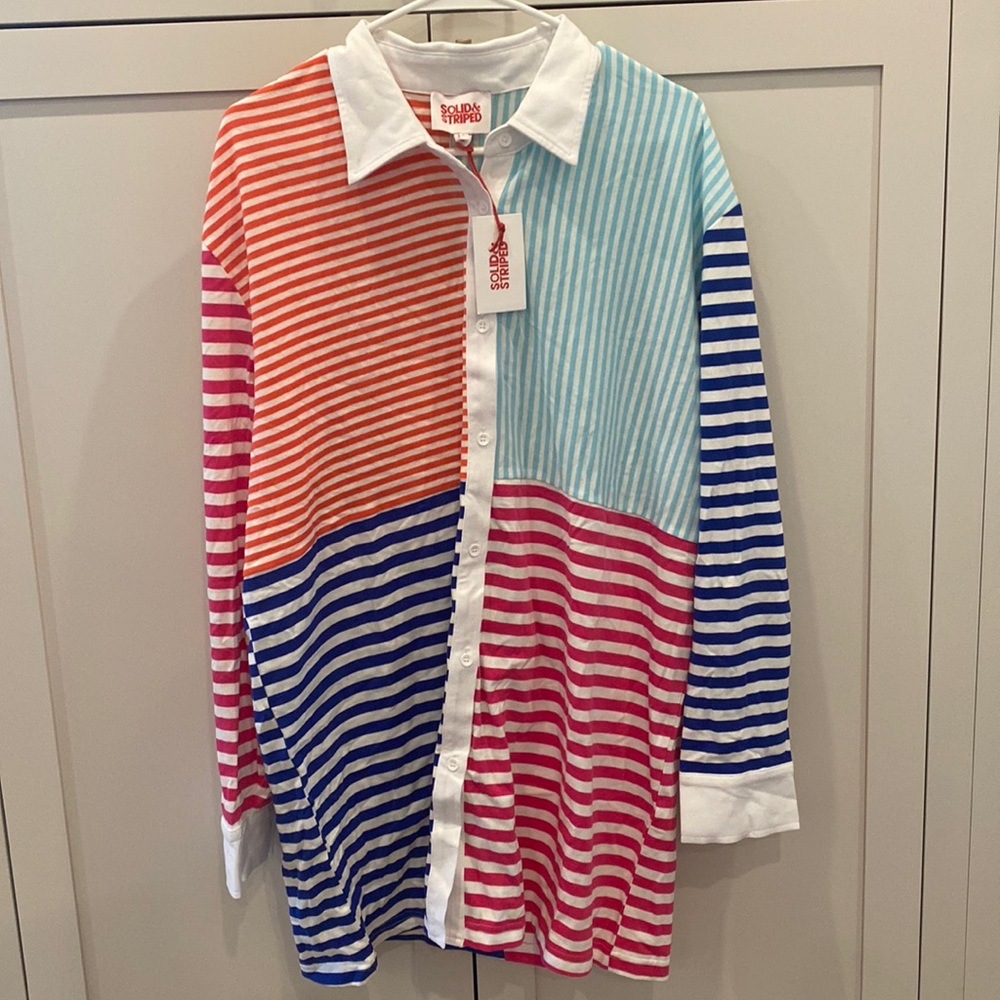 Solid and Striped Oxford Tunic Colorblock